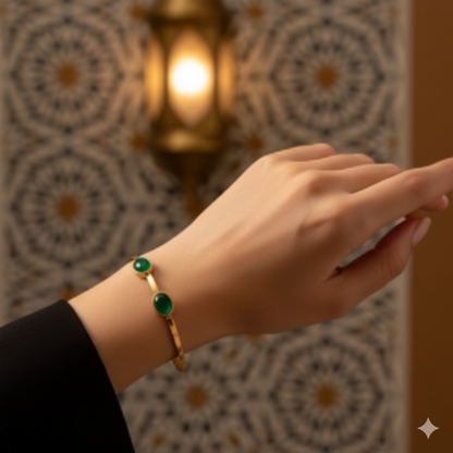 طقم مجوهرات الزمرد الأخضر الفاخر ثلاث قطع